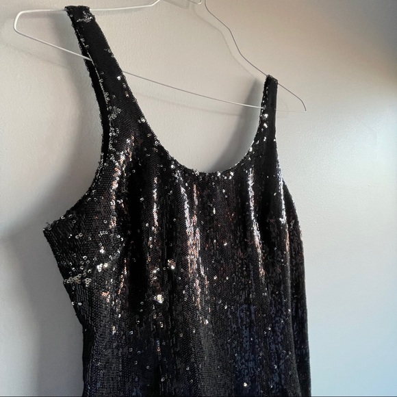 Black Sequin Mini Dress - Picture 8 of 9